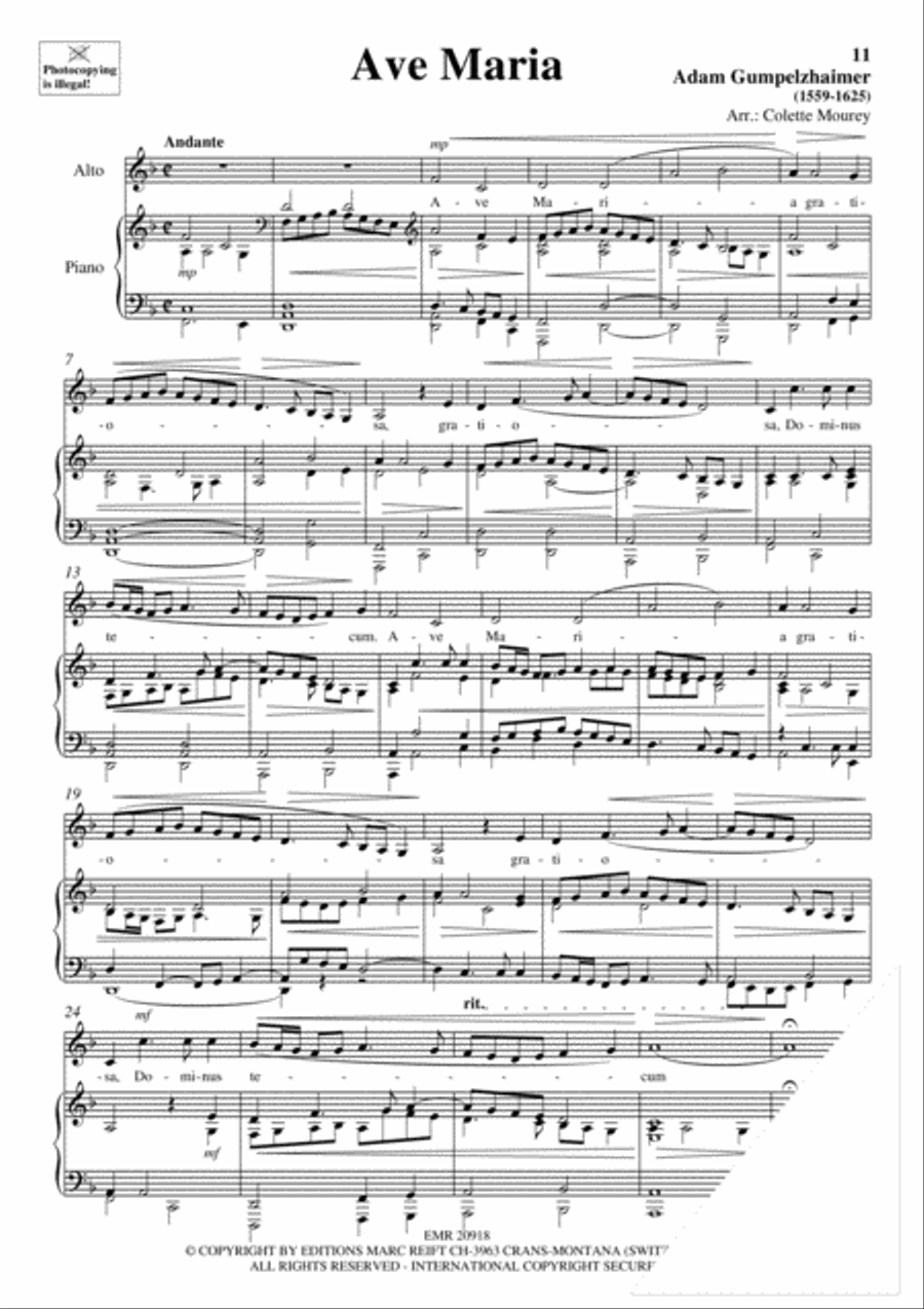 100 Ave Maria Volume 5 Alto Voice scores gallery preview page 6