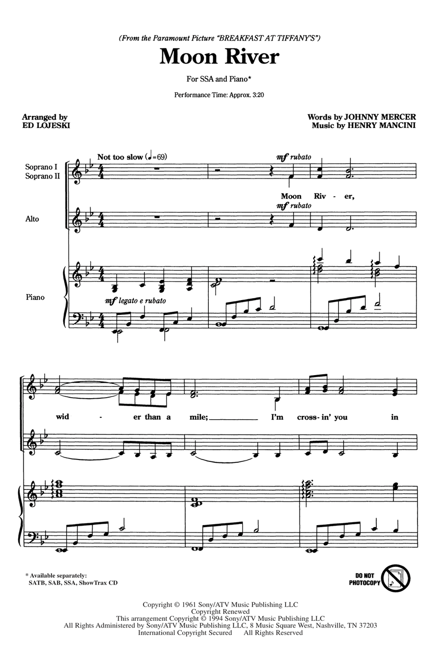 Moon River SSA scores gallery preview page 1