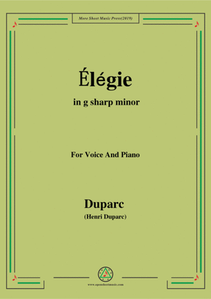 Duparc-Élégie in g sharp minor