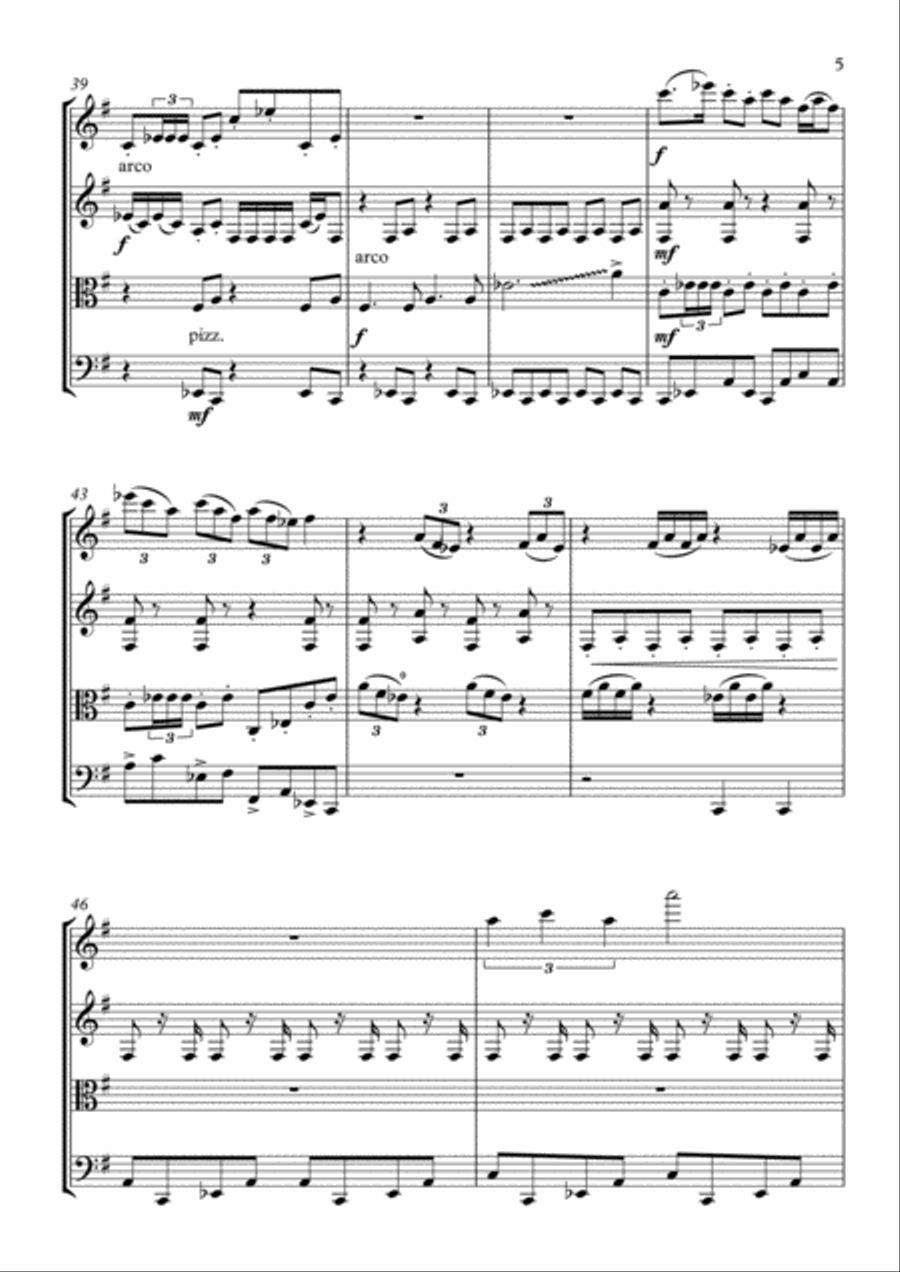 4 notes for 4 strings String Quartet scores gallery preview page 5