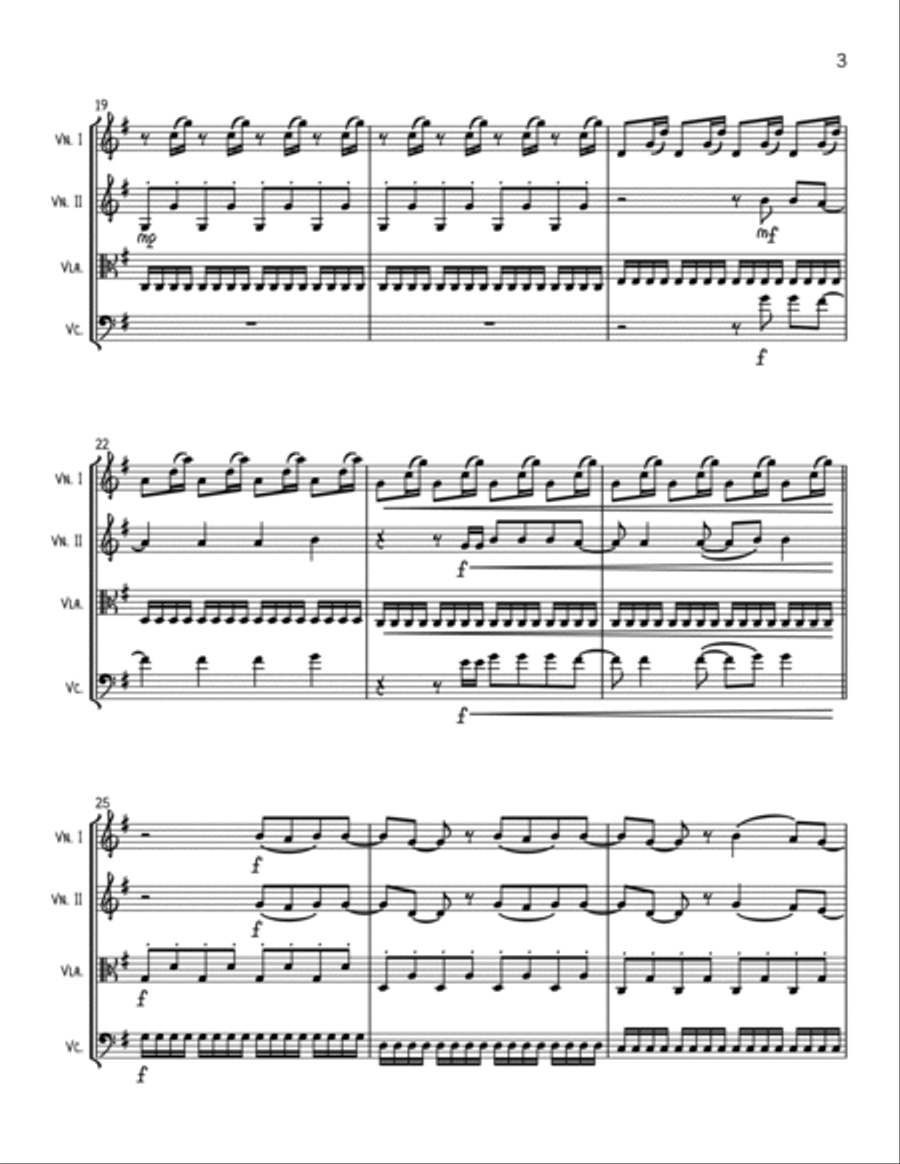 Dancing On My Own String Quartet scores gallery preview page 3