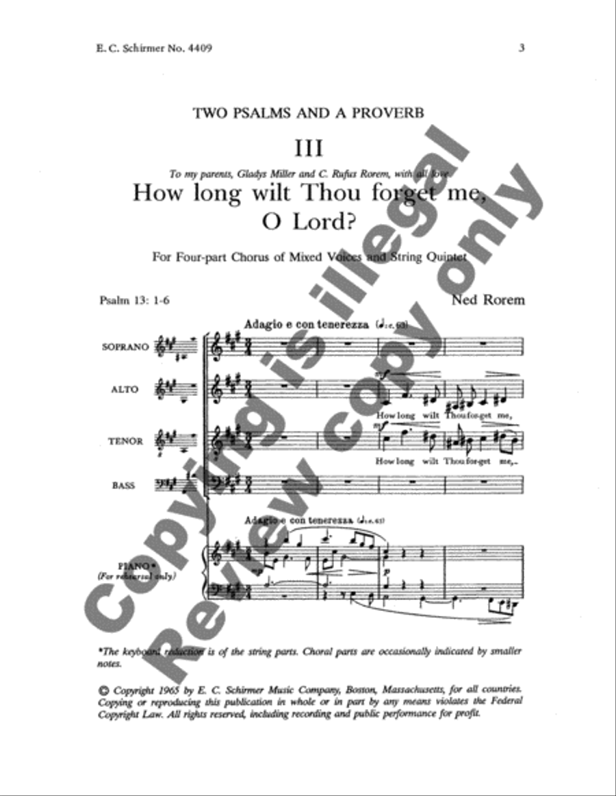 Two Psalms and a Proverb: 3. How Long Wilt Thou Forget Me, O Lord 4-Part scores gallery preview page 8