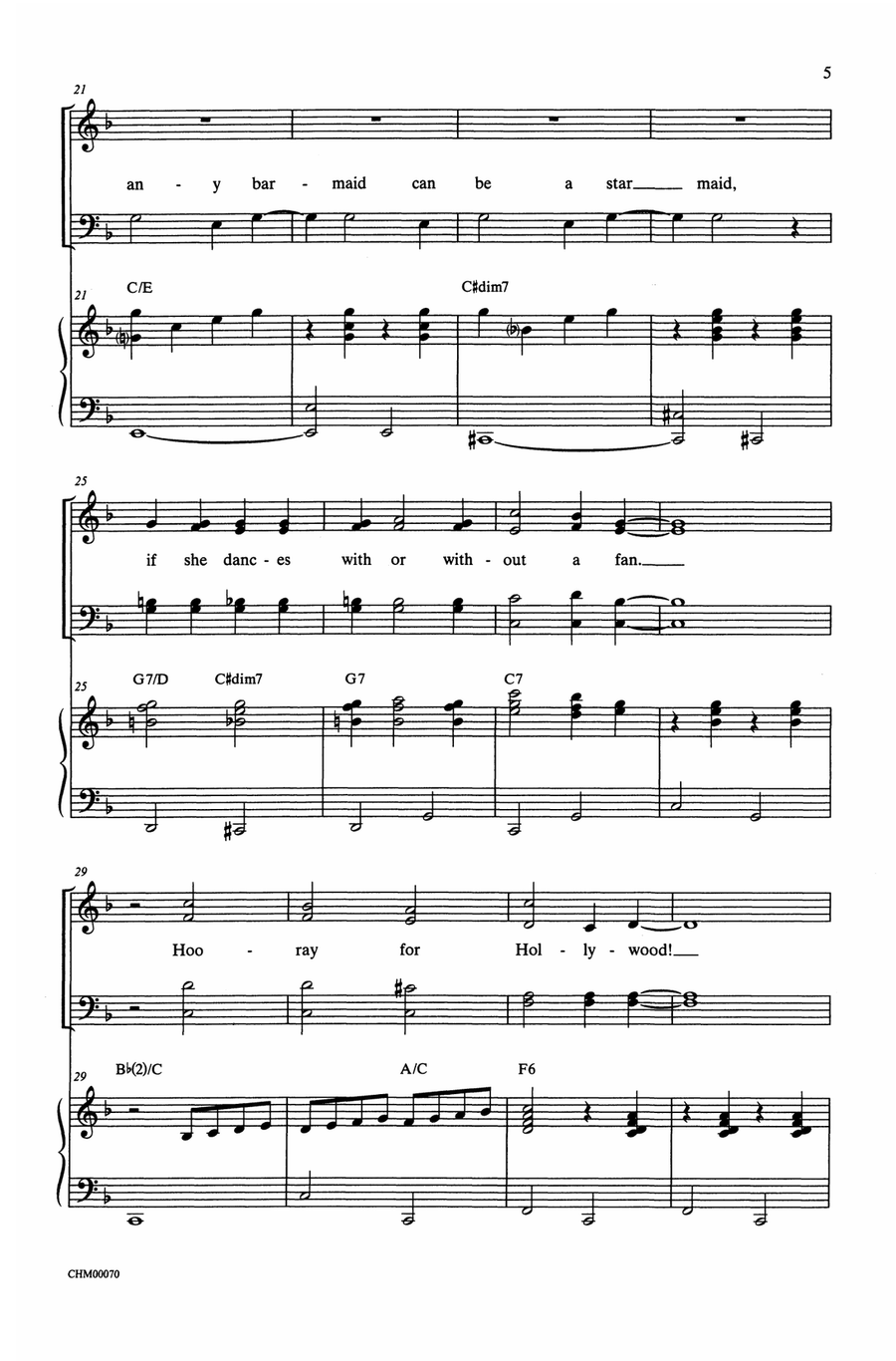 Hooray for Hollywood by Richard A. Whiting Choir - Digital Sheet Music page 3