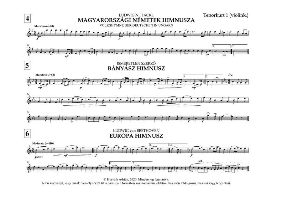 Indulókönyv 2020 - 22 Tenorkürt 1 (violinkulcs) Concert Band scores gallery preview page 6