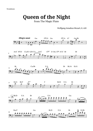 Book cover for Queen of the Night by Mozart for Trombone with Chords