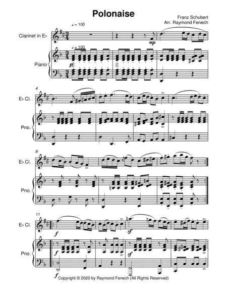 Polonaise - F. Schubert - For E Flat Clarinet and Piano - Intermediate image number null