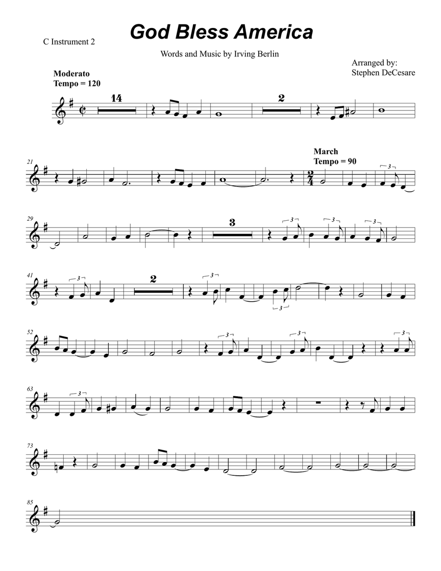 God Bless America God Bless America Piano scores gallery preview page 5