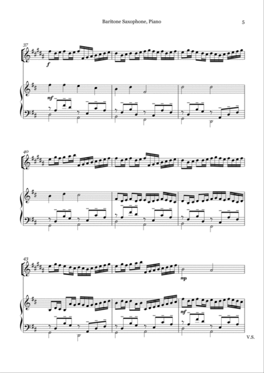 Canon in D For Baritone Sax And Piano Woodwind Ensemble scores gallery preview page 5