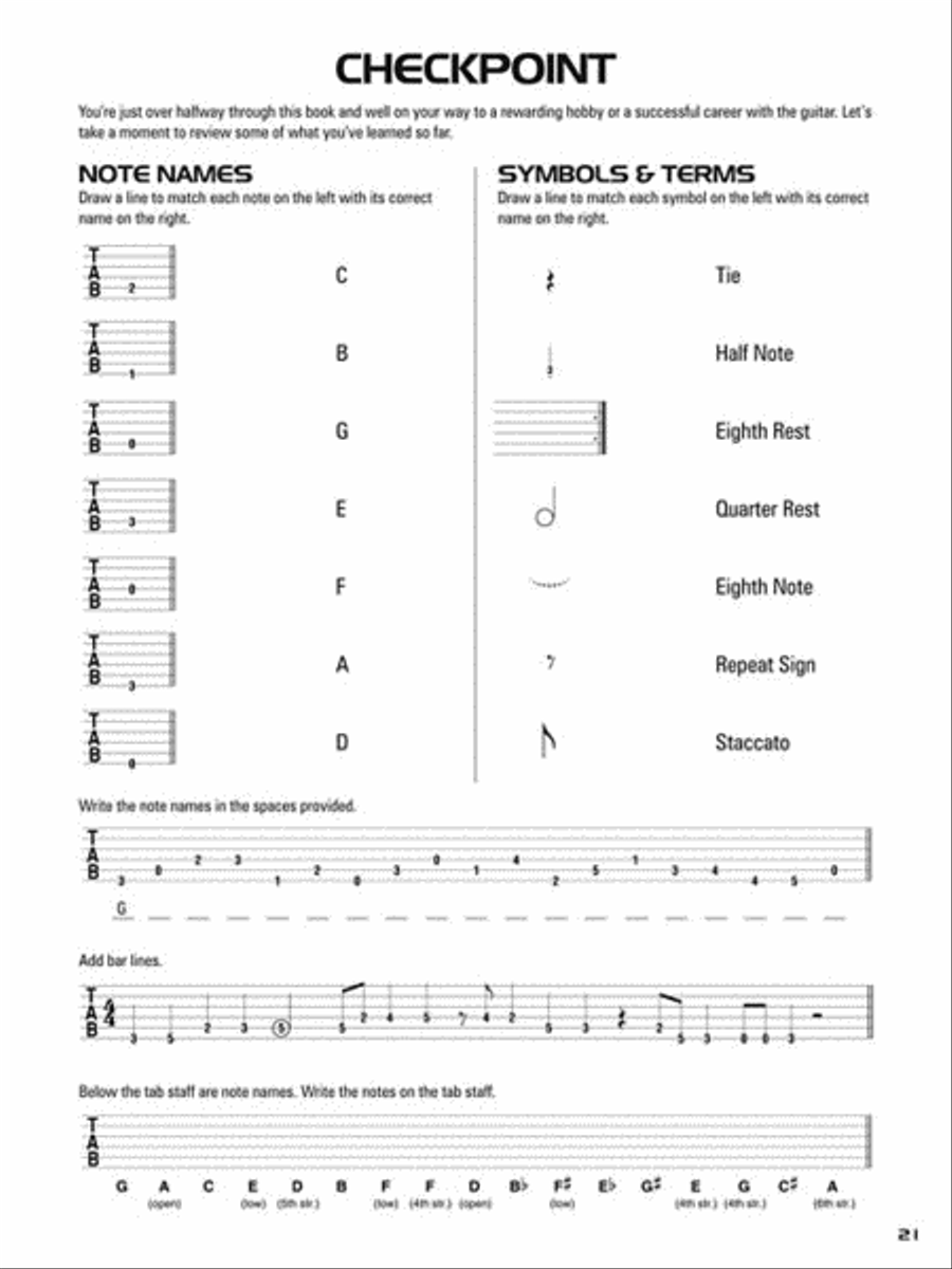 Hal Leonard Acoustic Guitar Tab Method – Book 1 Acoustic Guitar scores gallery preview page 6