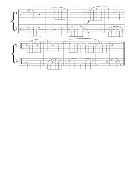 First Lessons in Bach for Guitar Duet - Volume 1 - Rhythmic Tablature