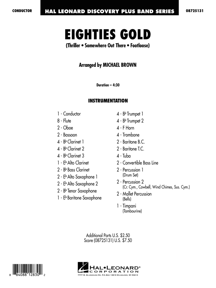 Eighties Gold - Full Score Concert Band scores gallery preview page 1