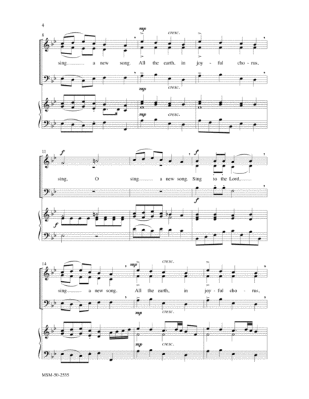Sing to the Lord a New Song (Choral Score)