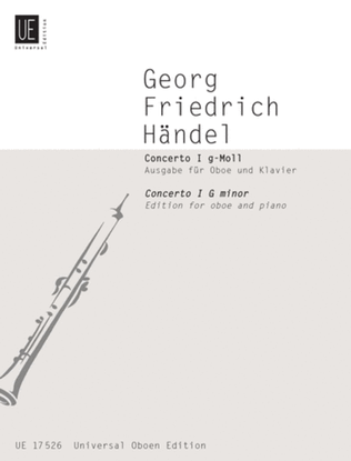 Book cover for Oboe Concerto 1, G Min, Oboe/P