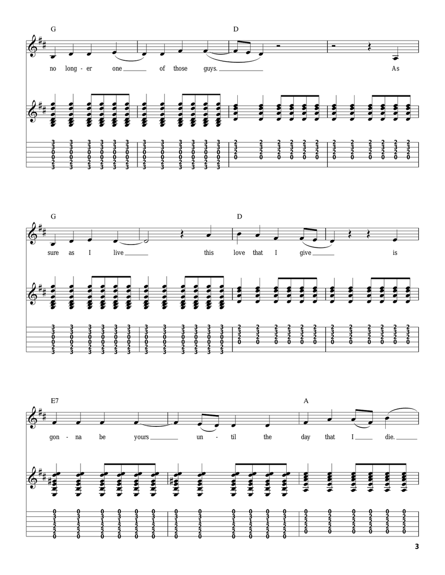 Forever And Ever, Amen Acoustic Guitar scores gallery preview page 3