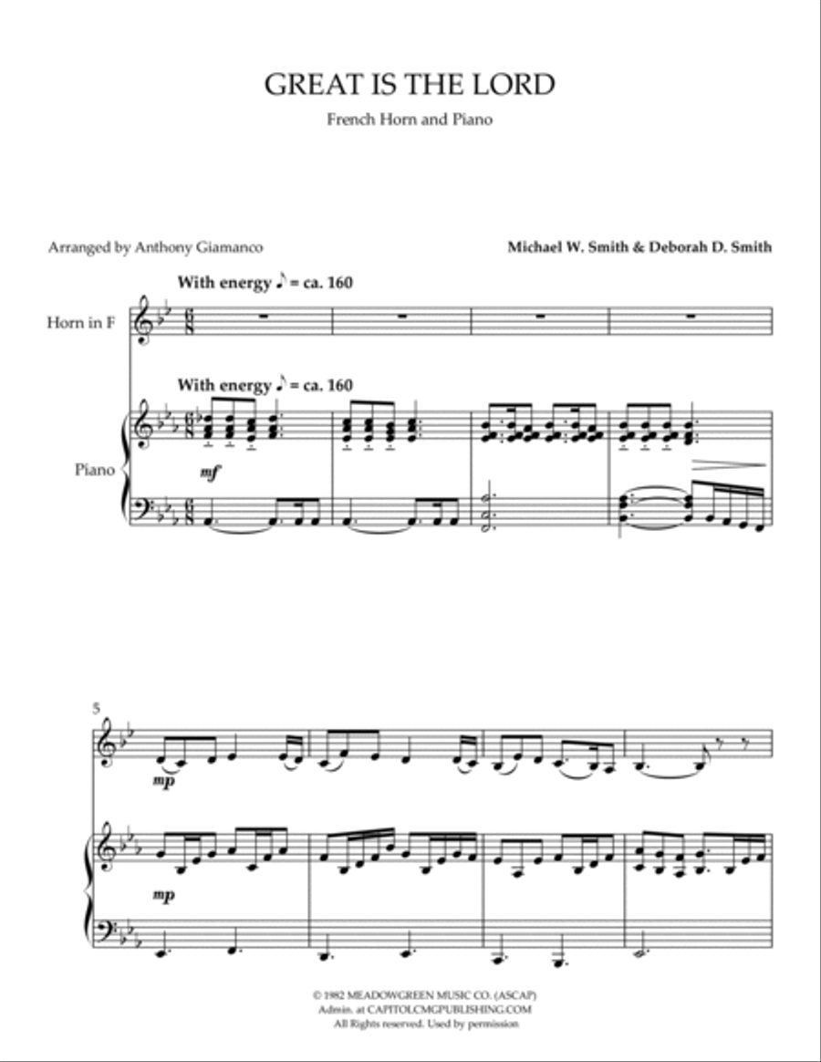 Great Is The Lord Horn scores gallery preview page 2