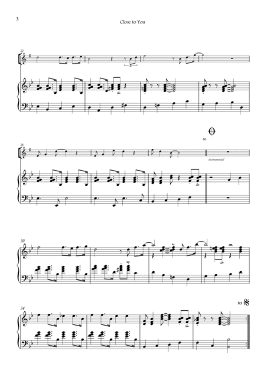 Close To You Close To You Alto Saxophone scores gallery preview page 3