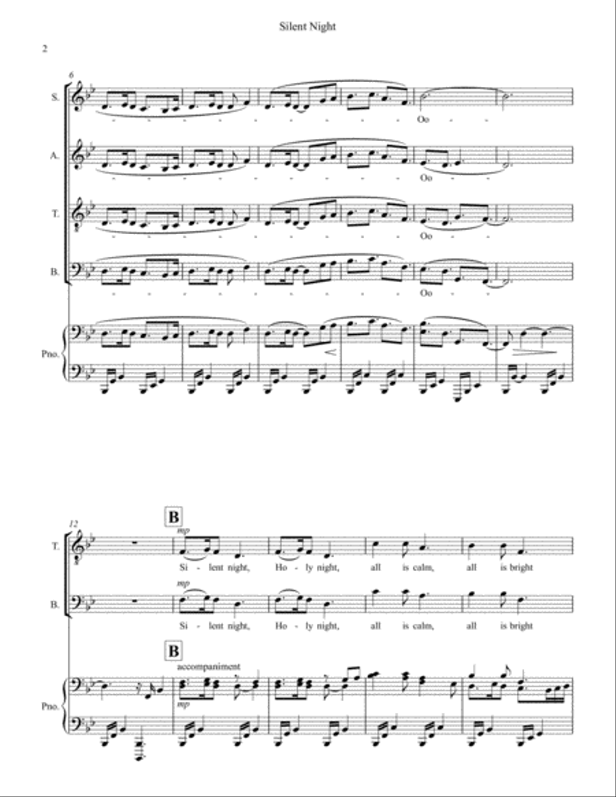 Silent Night 4-Part scores gallery preview page 2