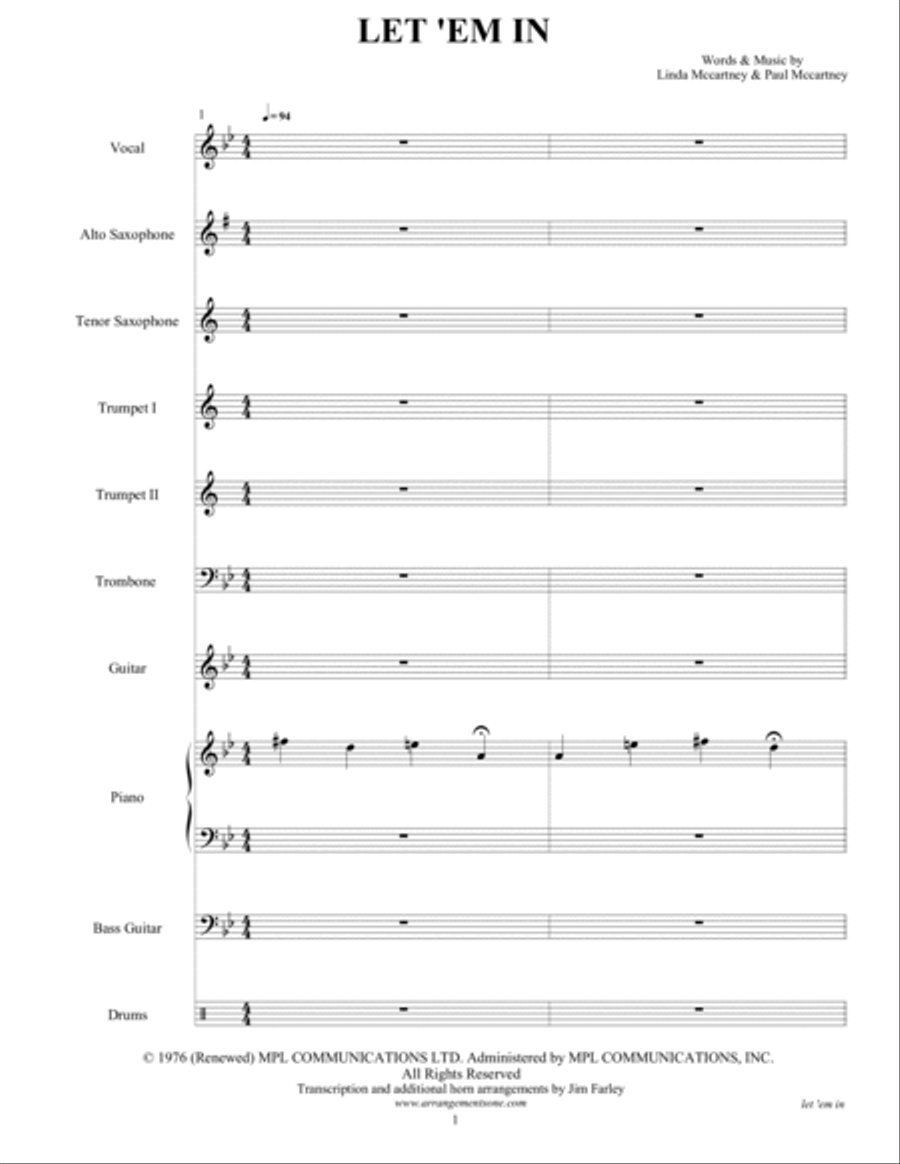 Let 'em In Tenor Saxophone scores gallery preview page 3