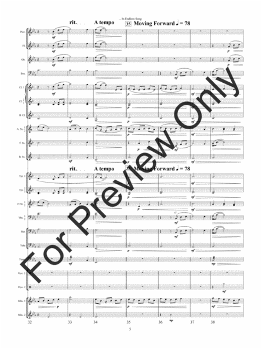 In Endless Song Concert Band scores gallery preview page 8
