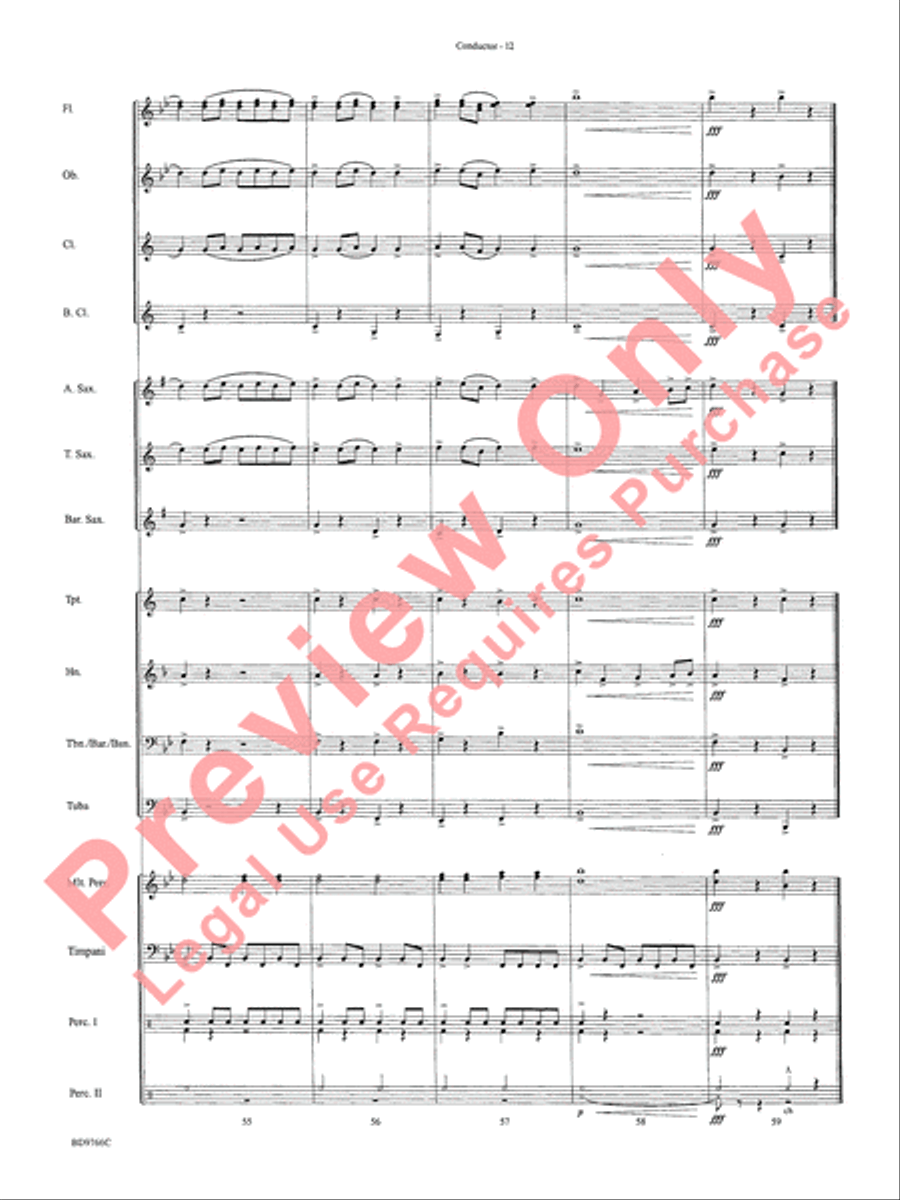 Glorioso (A Fanfare and Procession for Band) Concert Band scores gallery preview page 15