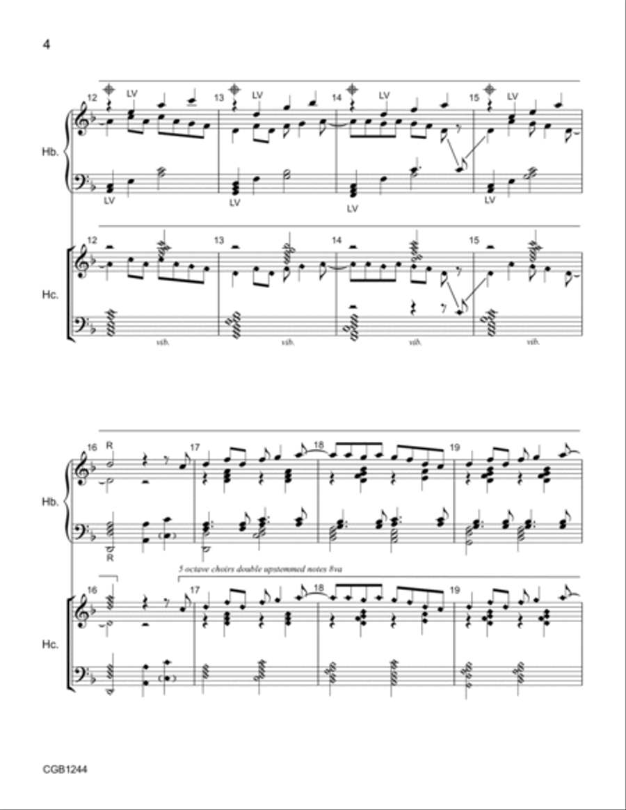 Two Grooves (Full Score) Handbell Choir scores gallery preview page 4