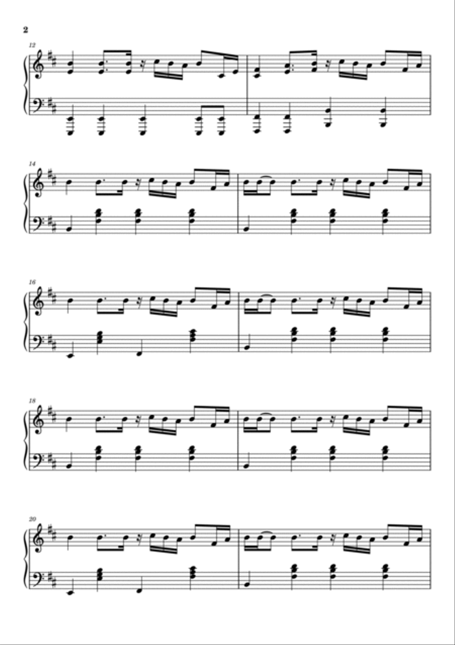 Rasputin Piano Solo scores gallery preview page 2