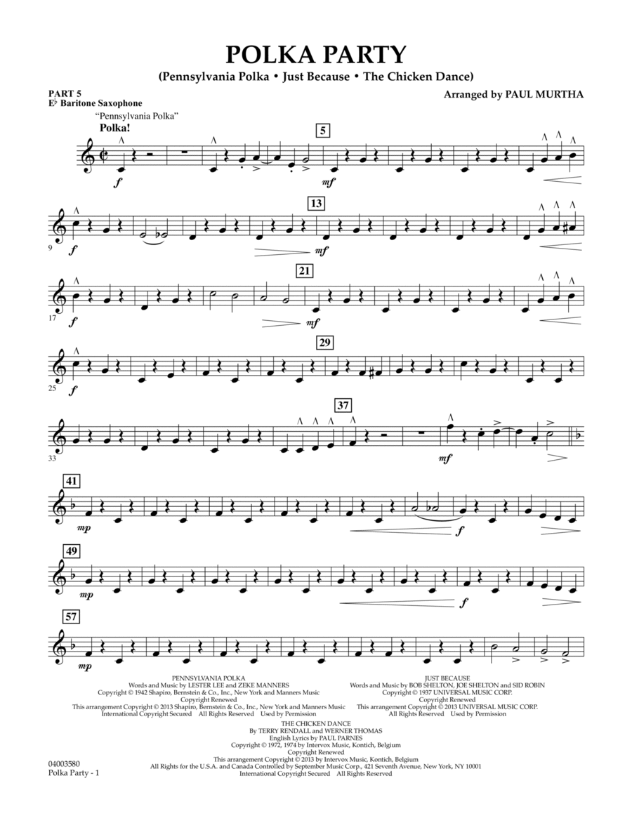 Polka Party - Pt.5 - Eb Baritone Saxophone