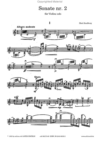 Sonate Nr. 2 fur Violine solo