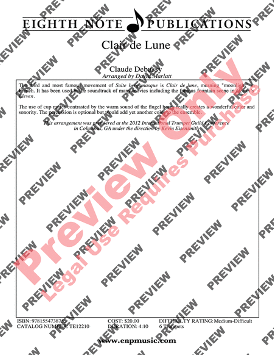 Clair de Lune Clair de Lune Small Ensemble scores gallery preview page 2