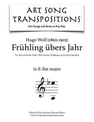 WOLF: Frühling übers Jahr (transposed to E-flat major)