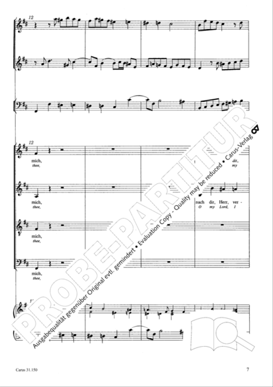 O my Lord, I long for thee (Nach dir, Herr, verlanget mich) 4-Part scores gallery preview page 10