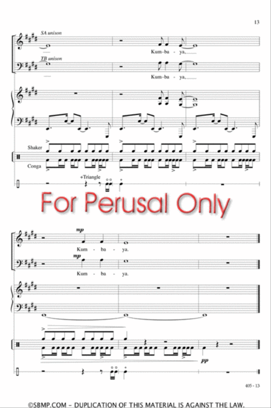 Kumbaya - SATB Octavo Kumbaya - SATB Octavo 4-Part scores gallery preview page 13