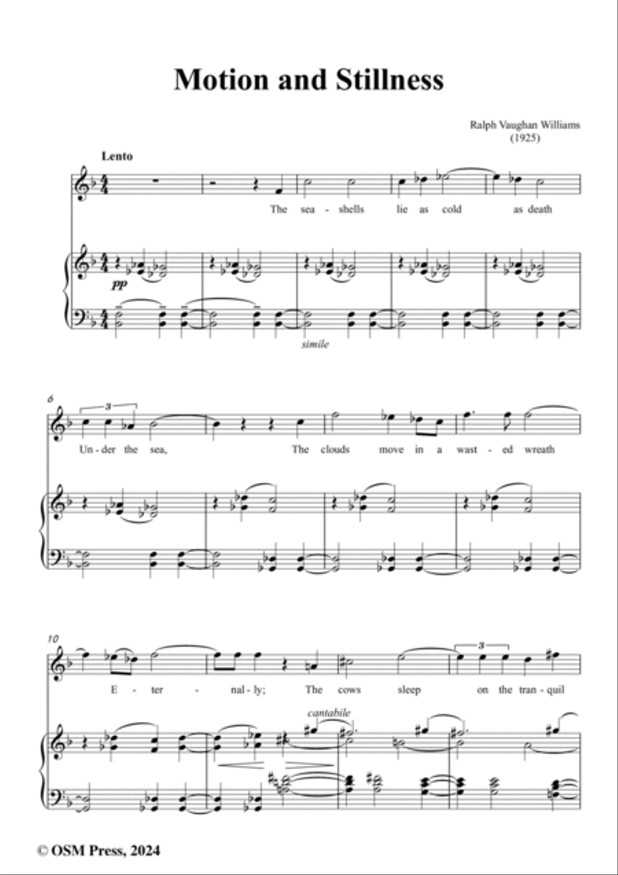 Vaughan Williams-Motion and Stillness(1925),in F Major Voice scores gallery preview page 2