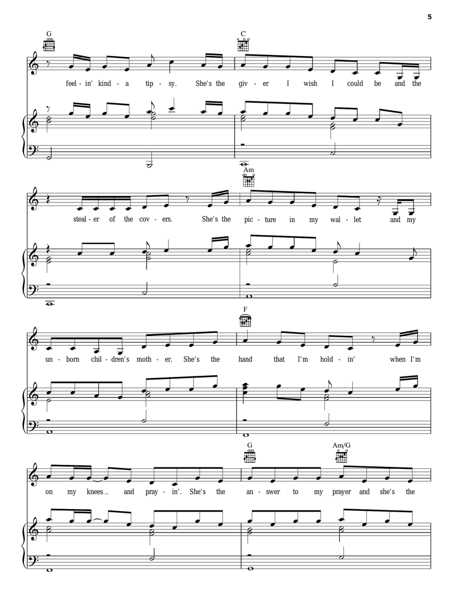 She's Everything Piano, Vocal, Guitar scores gallery preview page 5