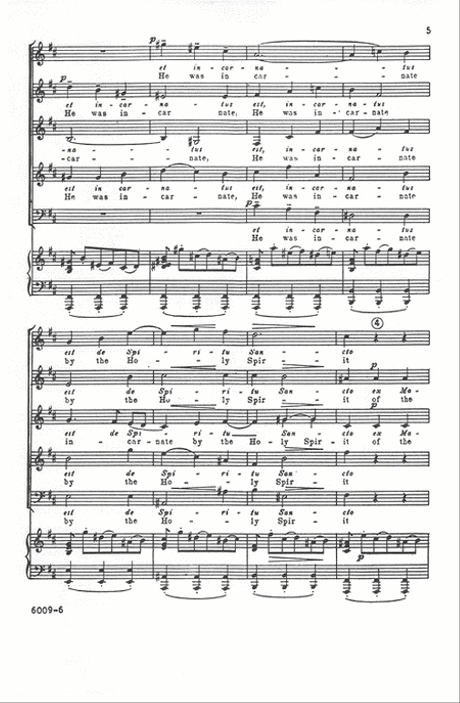 Et Incarnatus Est (He Was Incarnate) (from B Minor Mass) SSATB scores gallery preview page 5