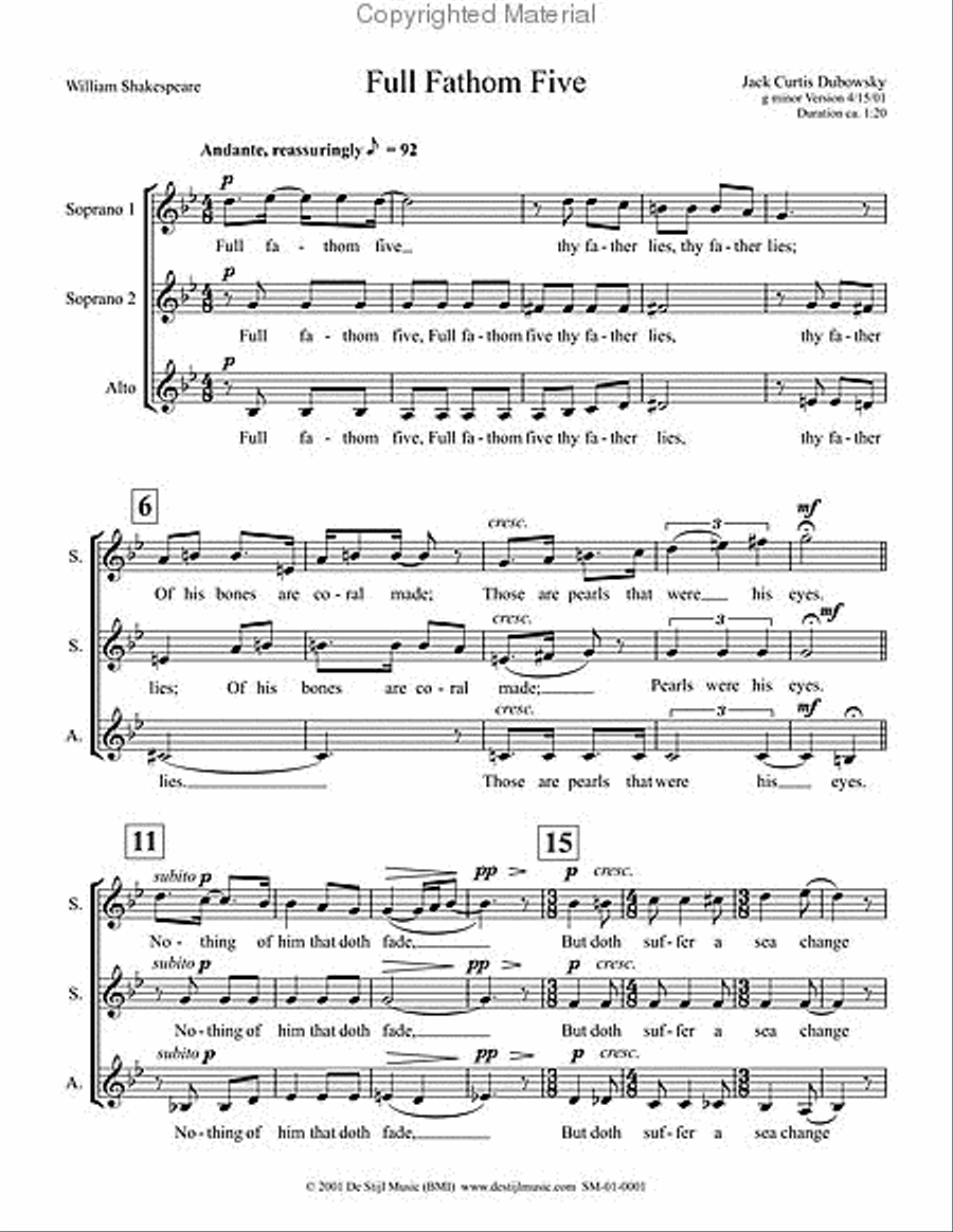 Full Fathom Five (SSA)