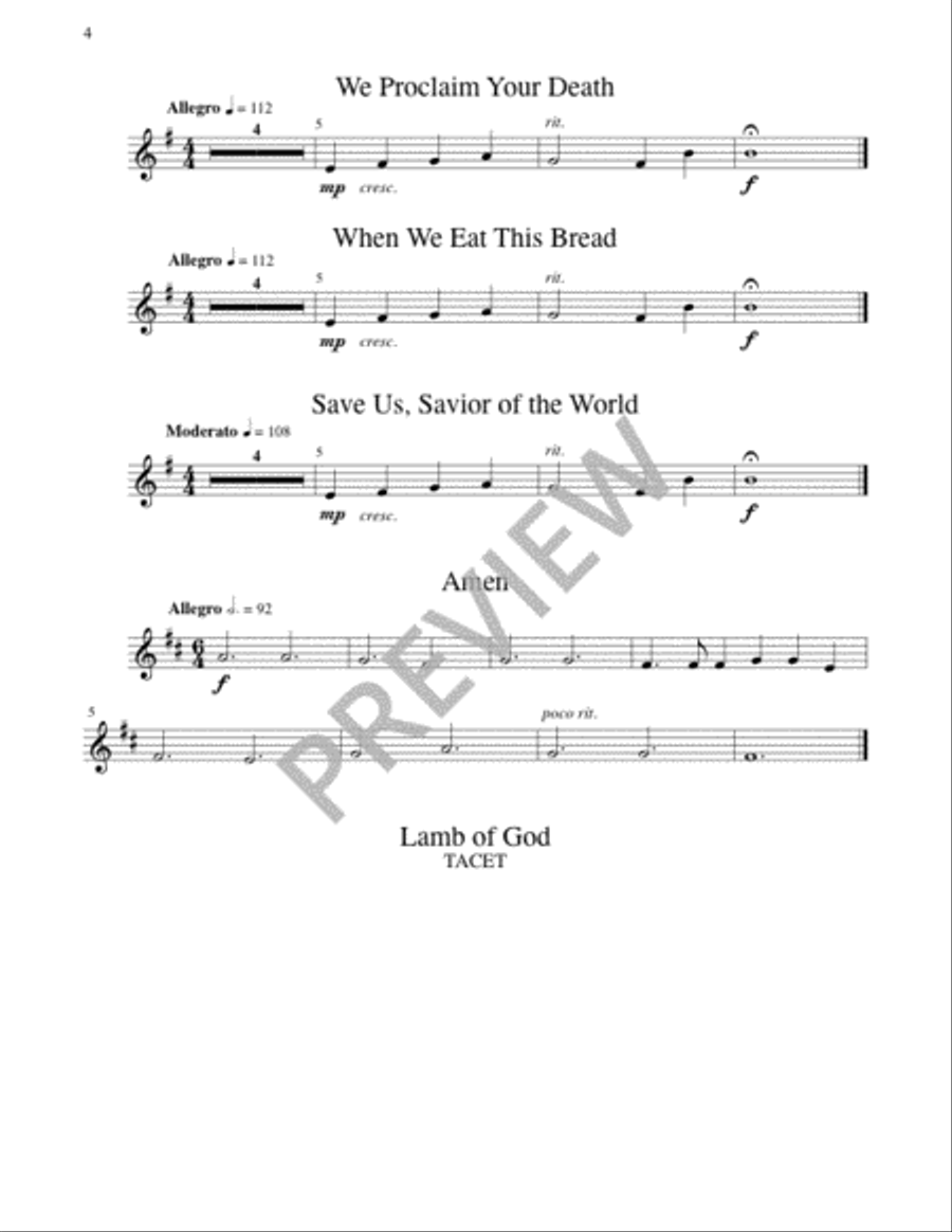 Missa Pacem - Brass Quintet edition 3-Octaves scores gallery preview page 17