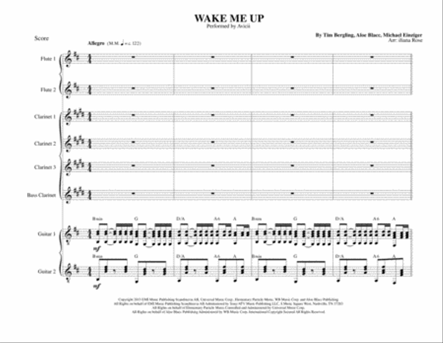 Wake Me Up Small Ensemble scores gallery preview page 1