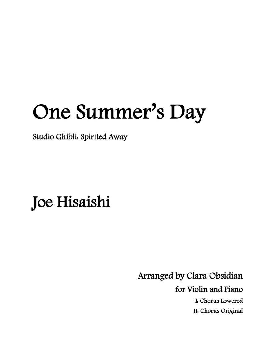 One Summer's Day One Summer's Day Violin Solo scores gallery preview page 1