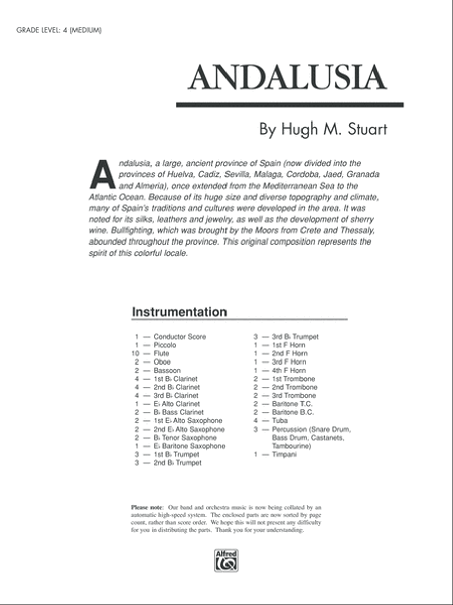 Andalusia: Score Andalusia: Score Concert Band scores gallery preview page 1