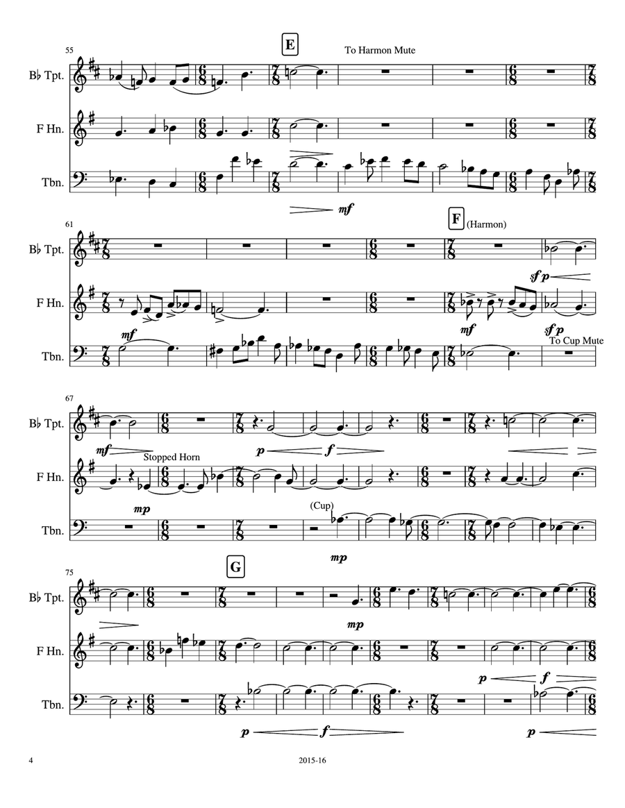 Sonata for Brass Trio Brass Trio scores gallery preview page 4
