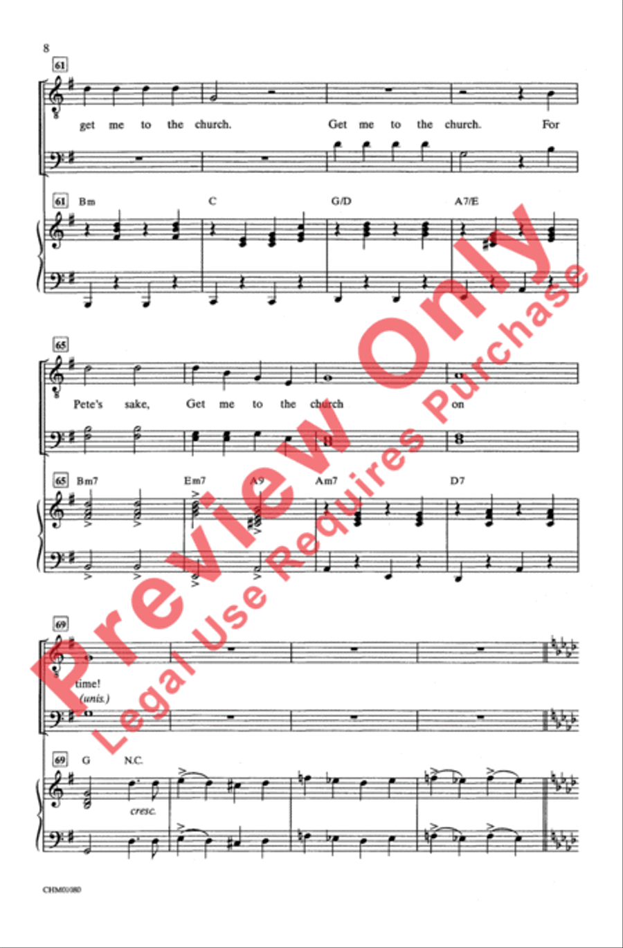 Get Me to the Church on Time Men's Choir scores gallery preview page 7