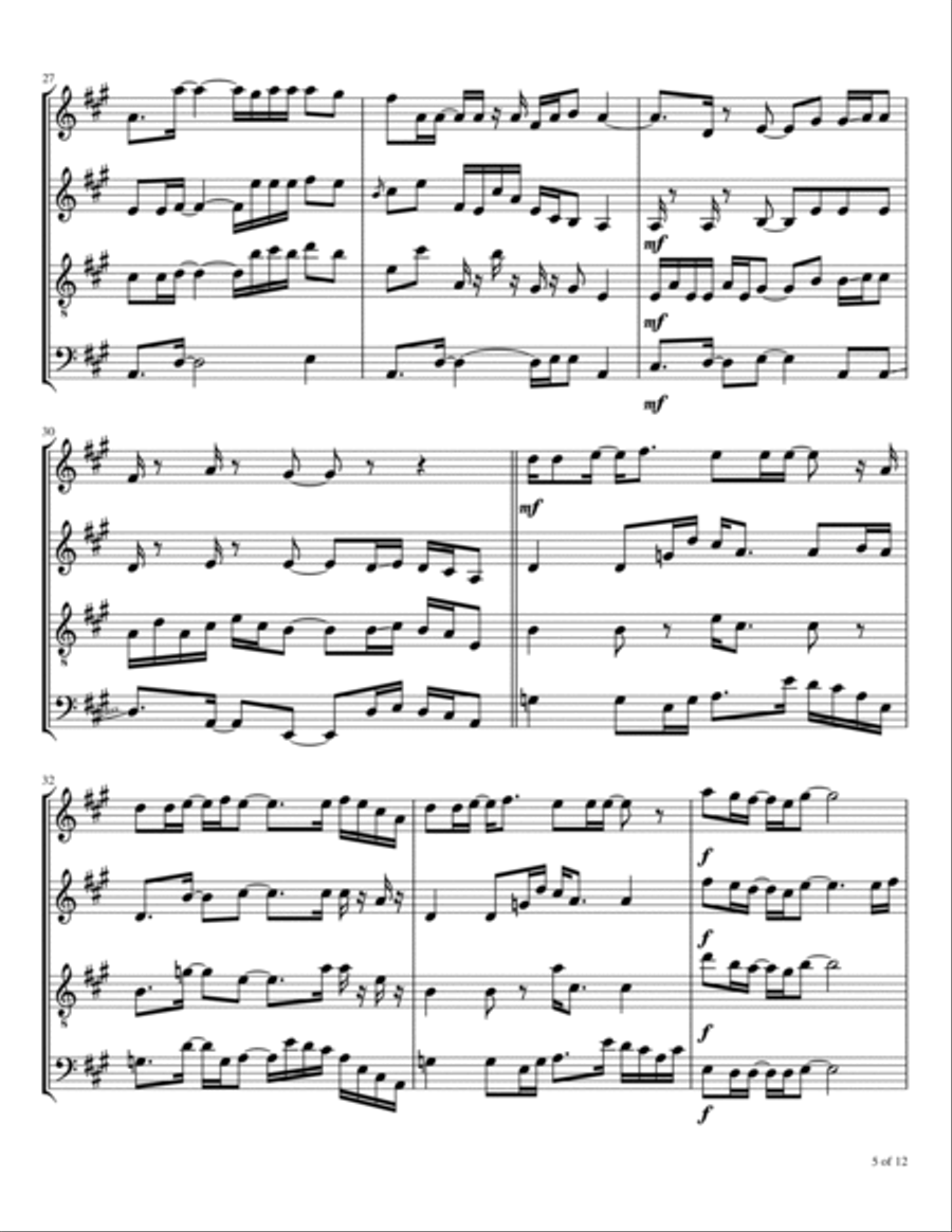 So High (rock Me Baby And Roll Me Away) Woodwind Quartet scores gallery preview page 6