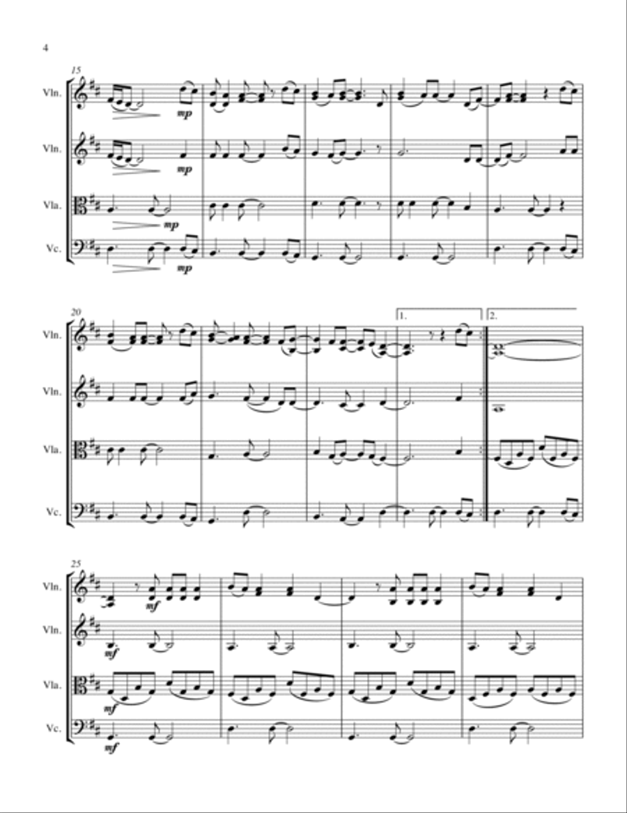 Fields Of Gold String Quartet scores gallery preview page 5