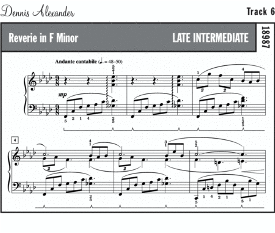 Reverie in F Minor Piano Solo scores gallery preview page 2