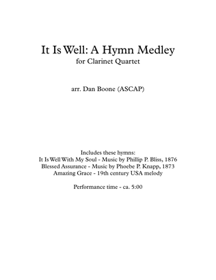 It Is Well: A Hymn Medley (for Clarinet Quartet)