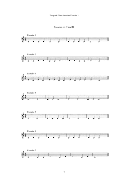 Pre-grade Piano Intensive Exercise 1  Digital Sheet Music