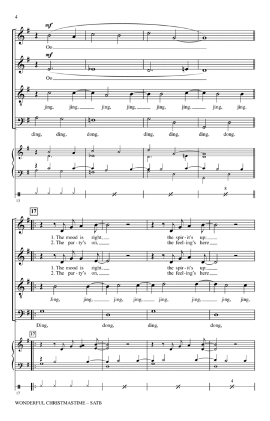 Wonderful Christmastime (arr. Ed Lojeski) 4-Part scores gallery preview page 3