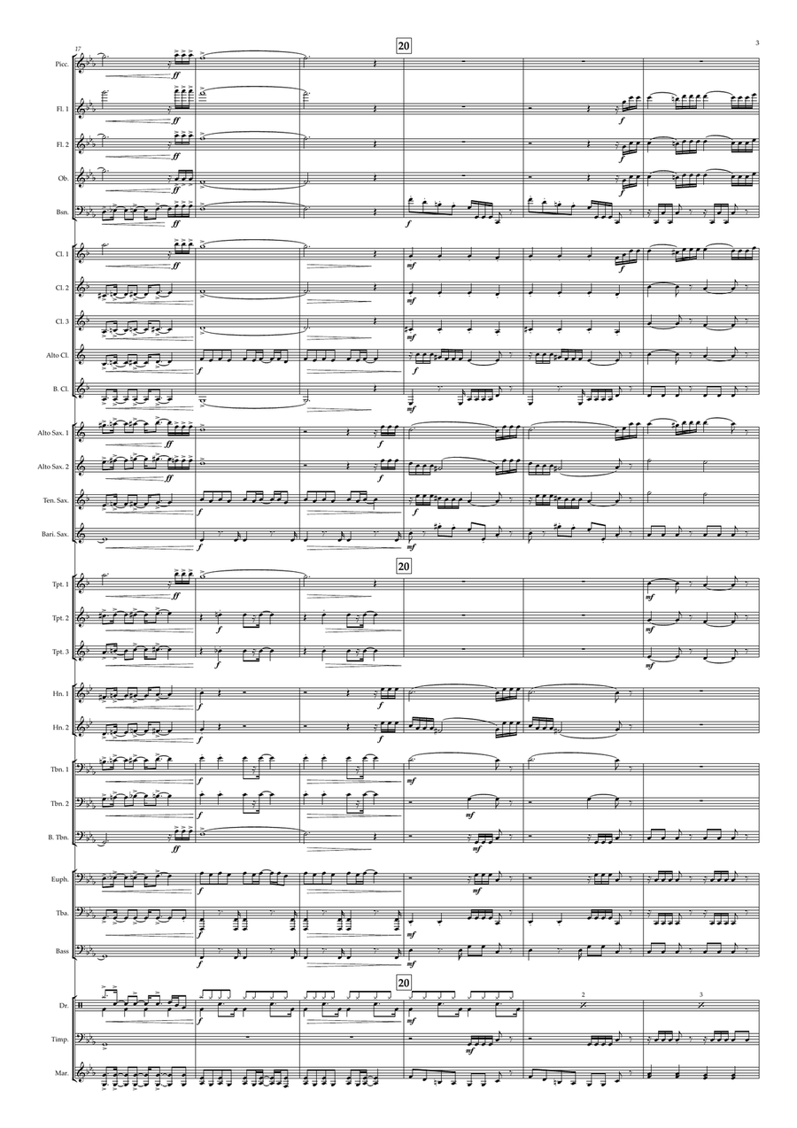 A Fifth Of Beethoven Concert Band scores gallery preview page 3