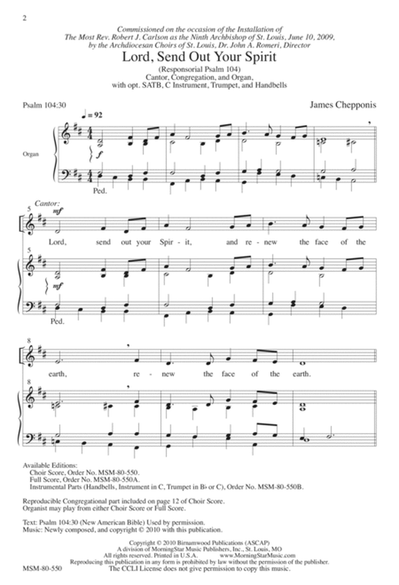 Lord, Send Out Your Spirit (Downloadable Choral Score)